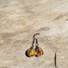 boucles d'oreilles sphère argentée protection flamboyant jaune artisanat réunion