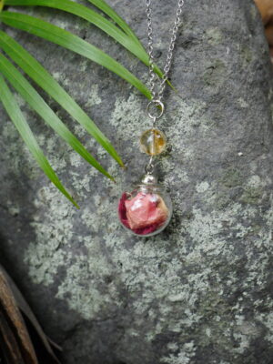 Collier Abondance - sphère argenté