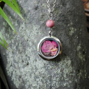 Collier Amour - médaillon argenté