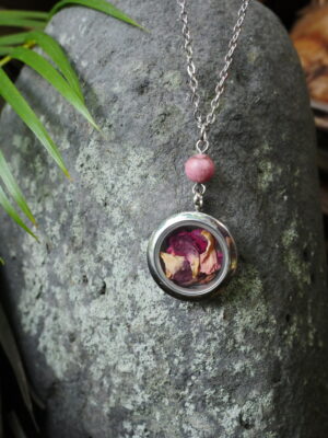 Collier Amour - médaillon argenté