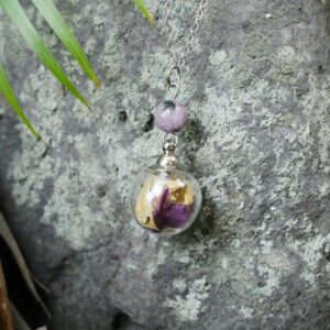 collier sphère argenté guérison