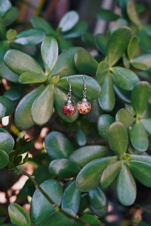 boucles d'oreilles argentées sphère flamboyant succès